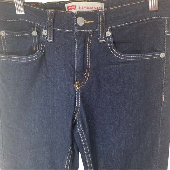 New LEVI’S 512 Slim Taper Boys Dark Wash Jeans Size 12 - Picture 11 of 16